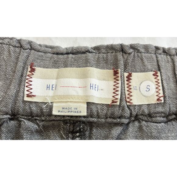 Anthropologie Hei Hei Marnie Sz S Shorts Gray Linen Pull On Cuffed Resort Beach - Picture 4 of 8
